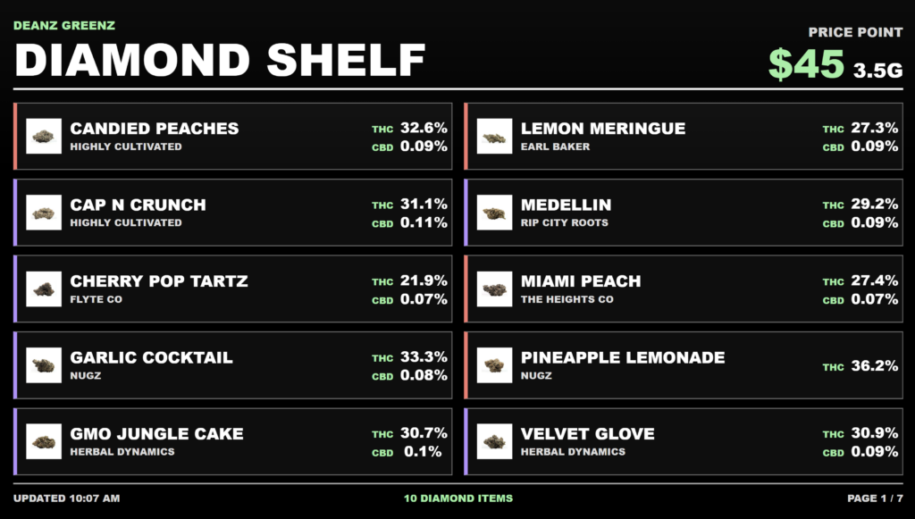 Digital retail menu board screen one